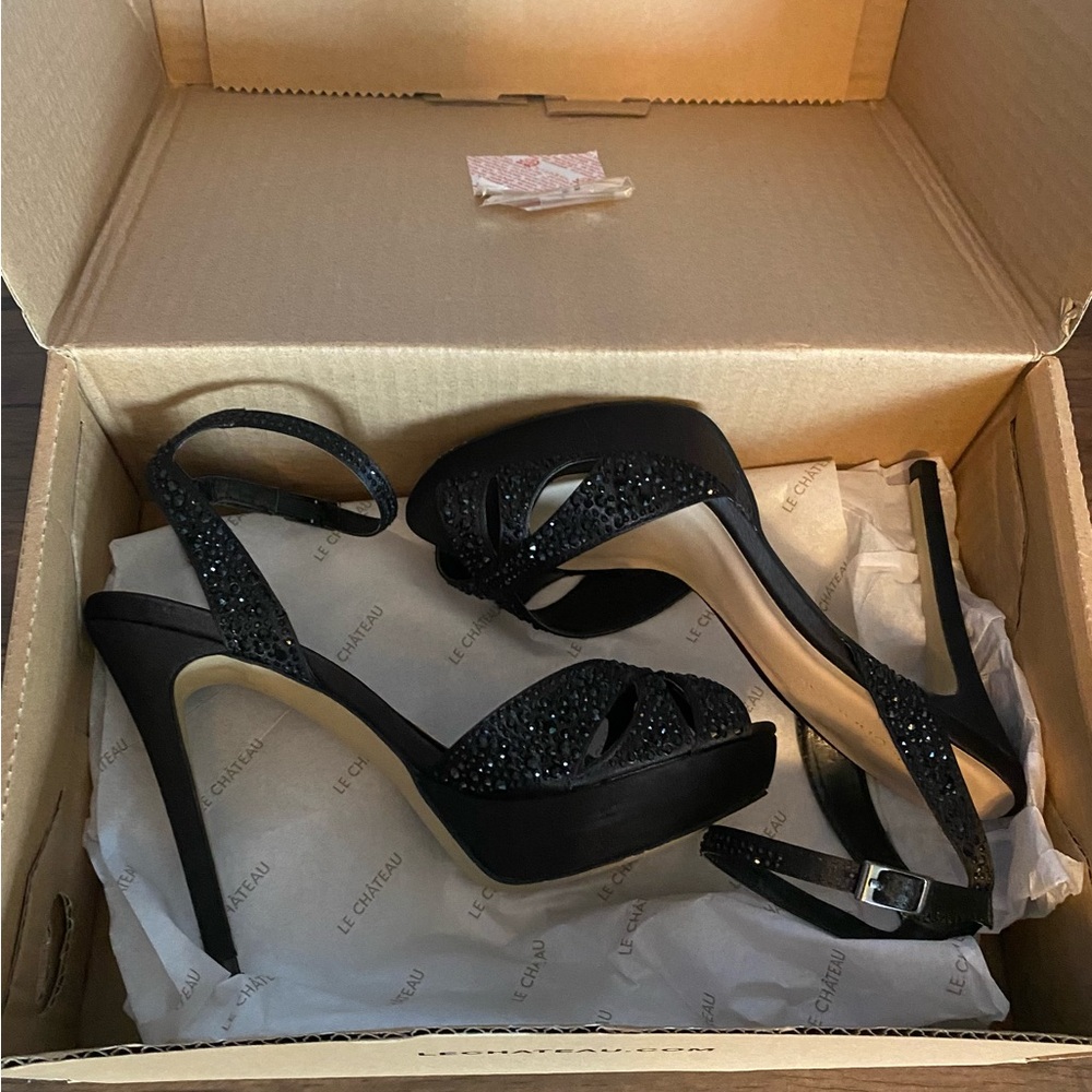 Black Sparkling Heels - Picture 3 of 6